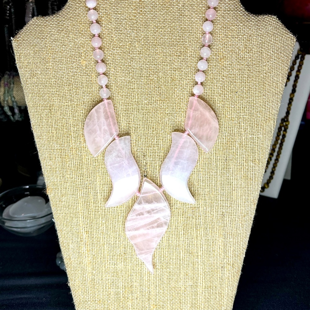 Flaming Rose Quartz Necklace